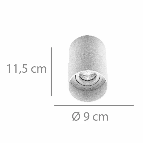 FOCO DE SUPERFÍCIE CILÍNDRICO GU10 ORIENTÁVEL Ø9CM BRANCO