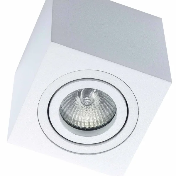 FOCO DE SUPERFÍCIE QUADRADO GU10 ORIENTÁVEL 9x9 CM BRANCO