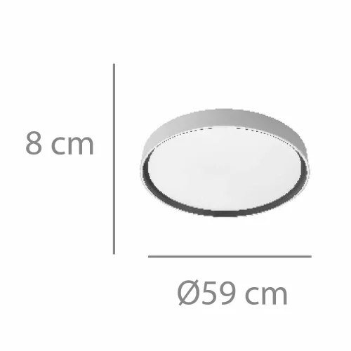 PLAFON LED 68W REGULÁVEL Ø59CM BRANCO/PRETO ORANE