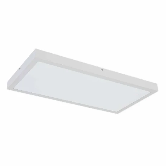 PLAFON DE TETO DE SUPERFÍCIE LED 28W 30x60cm SELECTOR COR ALUMÍNIO BRANCO