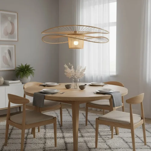 CANDEEIRO DE TETO EM MADEIRA Ø60CM E27 PORTOBELO