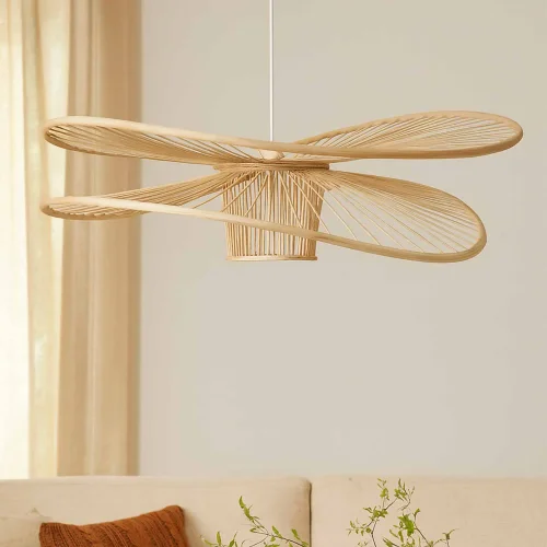 CANDEEIRO DE TETO EM MADEIRA Ø80CM E27 NUKU