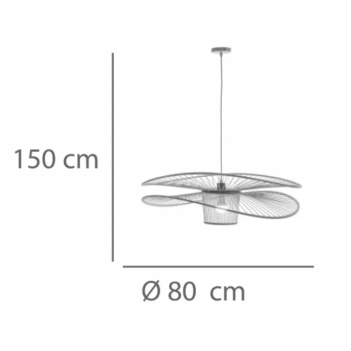 CANDEEIRO DE TETO EM MADEIRA Ø80CM E27 NUKU