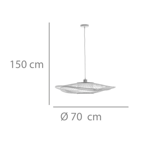 SUSPENSÃO EM MADEIRA E TECIDO Ø70CM E27 MALAI