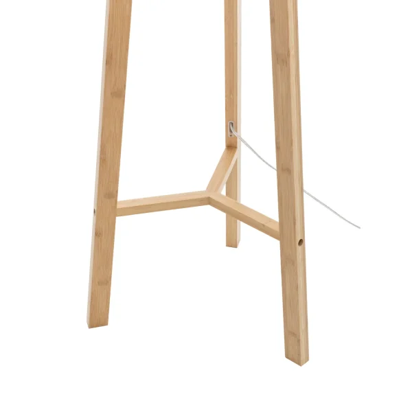 Candeeiro de Pé em Madeira e Tecido Ø40 cm E27 Hagen| Lúzete