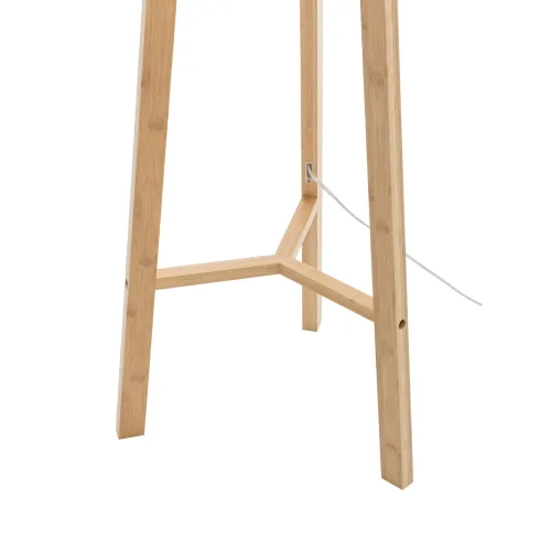 Candeeiro de Pé em Madeira e Tecido Ø40 cm E27 Hagen| Lúzete