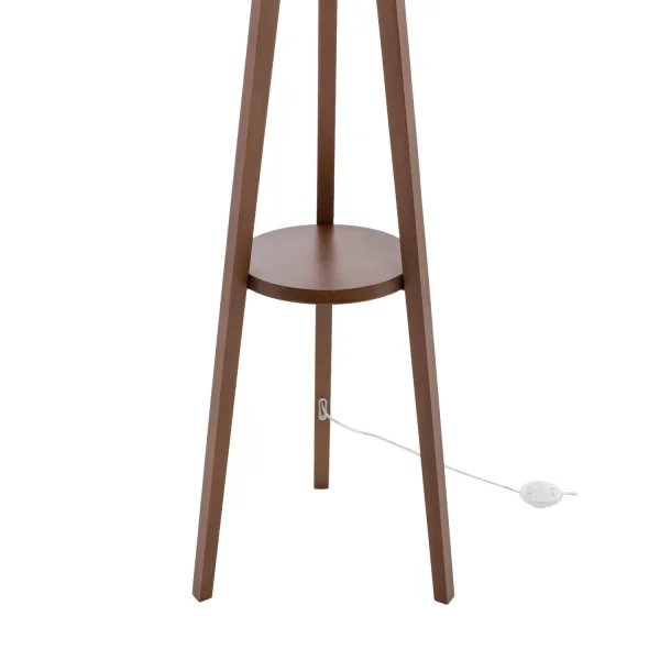 CANDEEIRO DE PÉ EM MADEIRA DE MOGNO E TECIDO Ø46CM E27 HAGEN