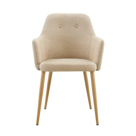 POLTRONA GUNNAR TESSUTO SABBIA CON GAMBE COLOR NATURALE 2