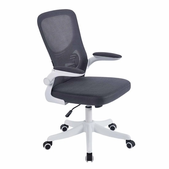 CADEIRA DE SECRETÁRIA COM RODAS CINZENTA E BRANCA AVENTURINA 2