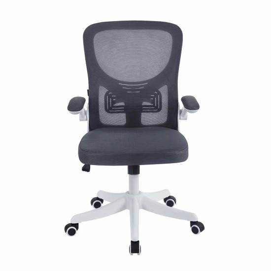 CADEIRA DE SECRETÁRIA COM RODAS CINZENTA E BRANCA AVENTURINA