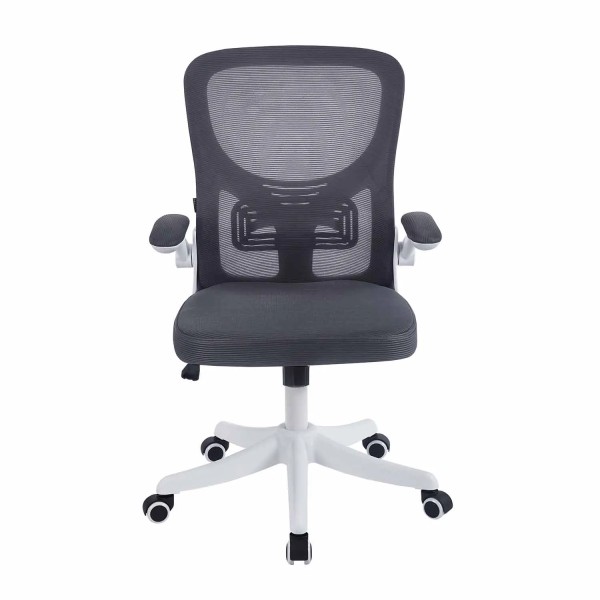 CADEIRA DE SECRETÁRIA COM RODAS CINZENTA E BRANCA AVENTURINA