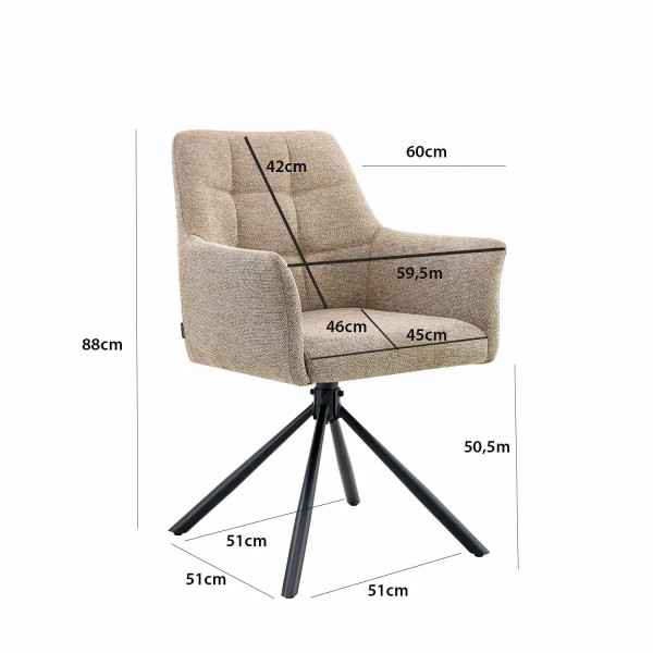 POLTRONA GIRATÓRIA ESTOFADA COFFEE FABRIZIO