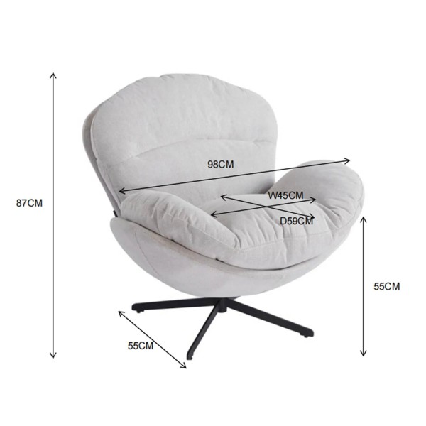 POLTRONA CINZENTA TEO