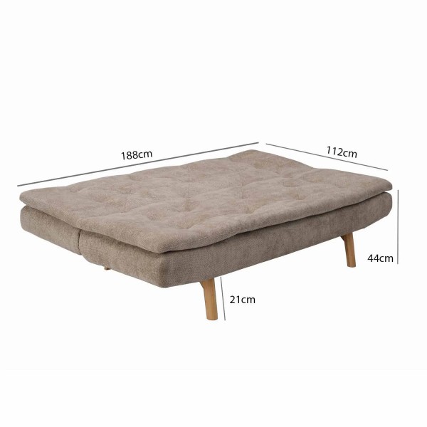 SOFÁ CAMA EM TECIDO AREIA VELMA