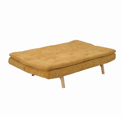 SOFÁ CAMA EM TECIDO MOSTARDA VELMA