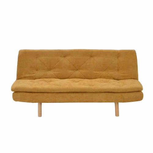 SOFÁ CAMA EM TECIDO MOSTARDA VELMA