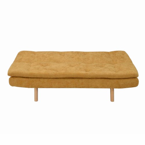SOFÁ CAMA EM TECIDO MOSTARDA VELMA