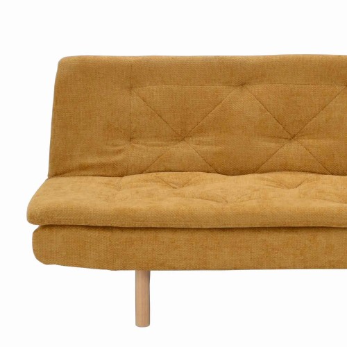 SOFÁ CAMA EM TECIDO MOSTARDA VELMA