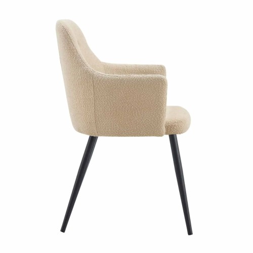 POLTRONA GUNNAR TECIDO AREIA PÉS PRETOS