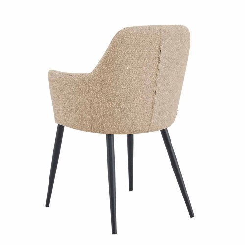 POLTRONA GUNNAR TECIDO AREIA PÉS PRETOS