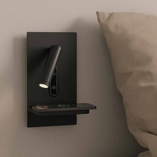 APLIQUE LED 10W 3000–6000K TÁTIL PRETO COM CARREGAMENTO SEM FIOS MILO