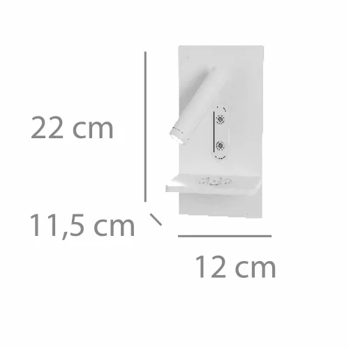 APLIQUE LED 10W 3000–6000K TÁTIL PRETO COM CARREGAMENTO SEM FIOS MILO