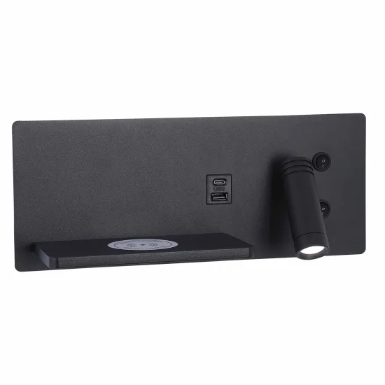 APLIQUE LED 8W 3000–6000K TÁTIL PRETO COM CARREGAMENTO SEM FIOS ZEKO 2