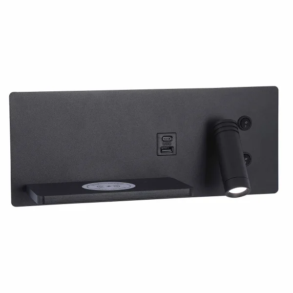 APLIQUE LED 8W 3000–6000K TÁTIL PRETO COM CARREGAMENTO SEM FIOS ZEKO