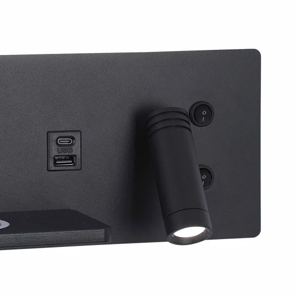 APLIQUE LED 8W 3000–6000K TÁTIL PRETO COM CARREGAMENTO SEM FIOS ZEKO