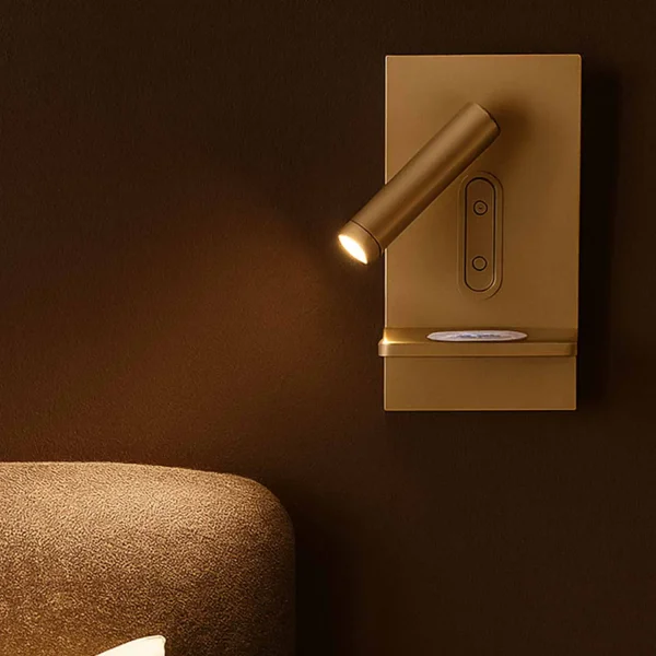 APLIQUE LED 10W 3000–6000K TÁTIL DOURADO COM CARREGAMENTO SEM FIOS MILO