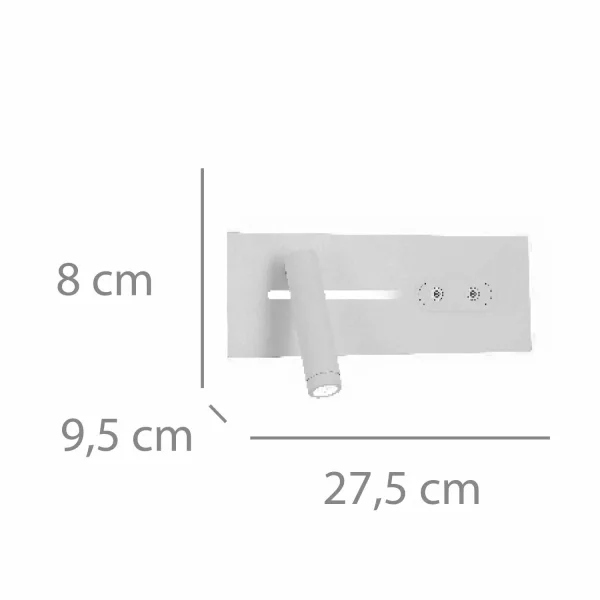 APLIQUE LED 10W REGULÁVEL TÁTIL BRANCO 27,5 CM SAEL