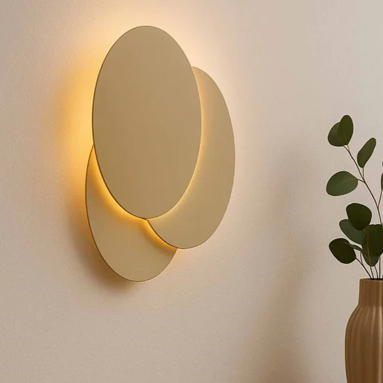 APLIQUE LED DECORATIVO 8W 3000-6000K DOURADO LUNE