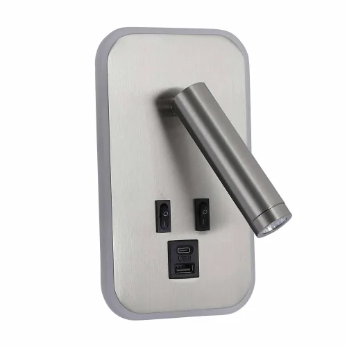 APPLIQUE DA PARETE LED 10W 3000–6000K USB NICHEL ORBIA