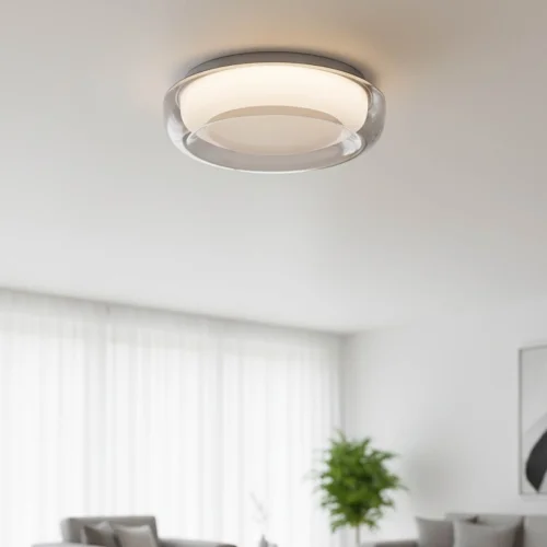 PLAFON LED 20W REGULÁVEL Ø30CM BRANCO/FUMÉ ECLORA