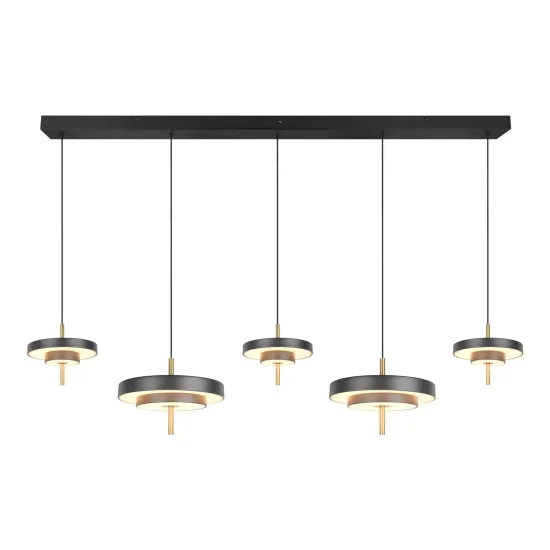 CANDEEIRO DE TETO LED 50W REGULÁVEL 2300-3000-4000K PRETO OURO ELIX