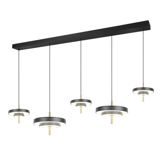 CANDEEIRO DE TETO LED 50W REGULÁVEL 2300-3000-4000K PRETO OURO ELIX 2