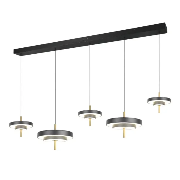 CANDEEIRO DE TETO LED 50W REGULÁVEL 2300-3000-4000K PRETO OURO ELIX