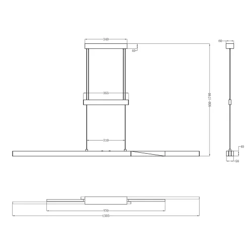 CANDEEIRO DE TETO LED 45W 2700K-5000K PRETO LUNOR