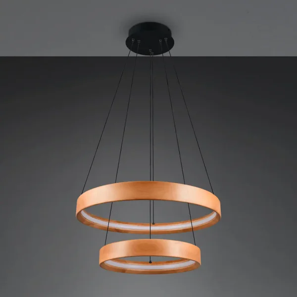 CANDEEIRO DE TETO LED 37W 3000K MADEIRA NATURAL SOLAN