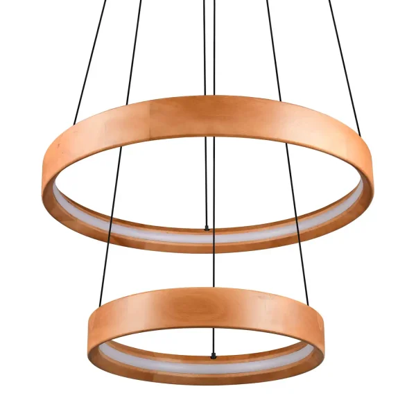 CANDEEIRO DE TETO LED 37W 3000K MADEIRA NATURAL SOLAN