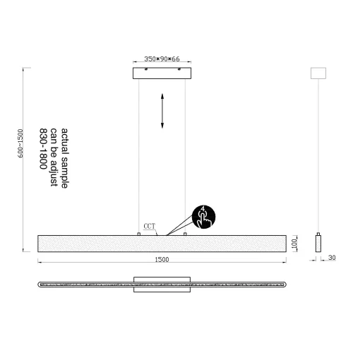 CANDEEIRO DE TETO LED 35W 2700-6000K MADEIRA NATURAL SVEN