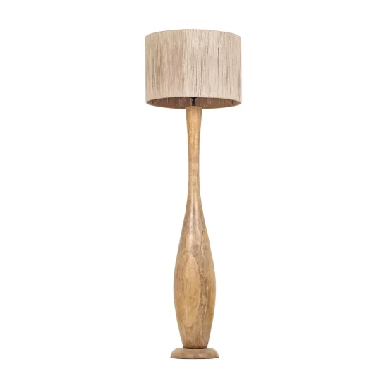 CANDEEIRO DE PÉ MADEIRA NATURAL/JUTA E27 TAIS