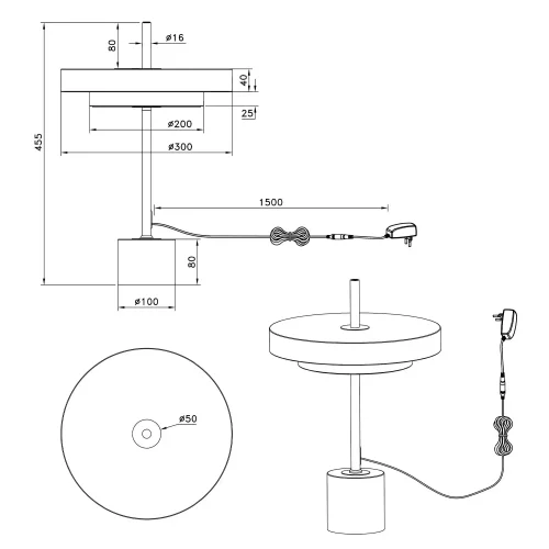CANDEEIRO DE MESA LED 12W REGULÁVEL 2300-3000-4000K CINZENTO QUENTE ELIX