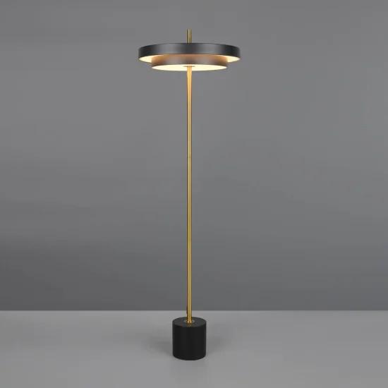 CANDEEIRO DE PISO LED 21W REGULÁVEL 2300-3000-4000K PRETO E DOURADO ELIX