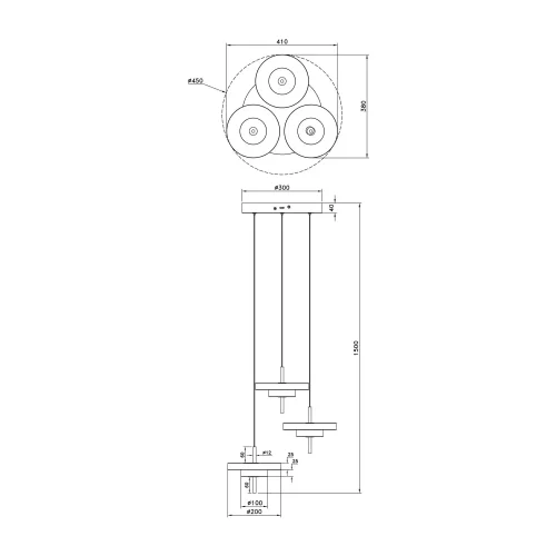 CANDEEIRO DE TETO LED 30W REGULÁVEL 2300-3000-4000K PRETO DOURADO ELIX