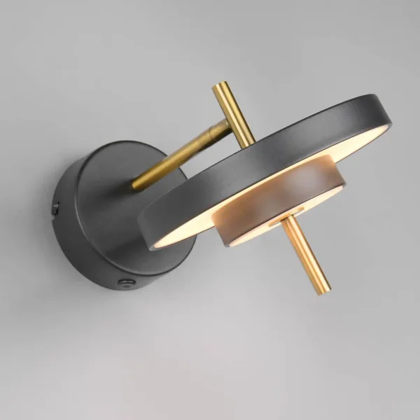 APLIQUE DE PAREDE LED 10W REGULÁVEL 2300-3000-4000K PRETO DOURADO ELIX