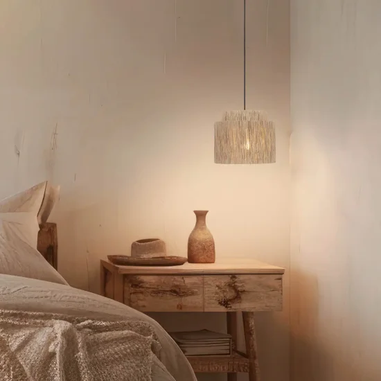 CANDEEIRO DE TETO 1 LUZ JUTA NATURAL E27 LEIKO 2