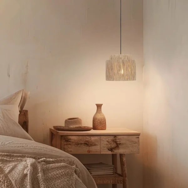 CANDEEIRO DE TETO 1 LUZ JUTA NATURAL E27 LEIKO