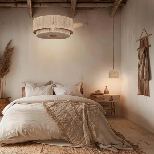 CANDEEIRO DE TETO 1 LUZ JUTA NATURAL E27 LEIKO