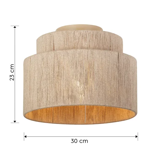 PLAFON DE TETO 1 LUZ JUTA NATURAL E27 LEIKO